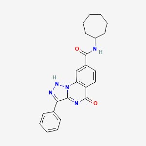 molecular formula C23H23N5O2 B2682718 N-环庚基-5-氧代-3-苯基-4,5-二氢[1,2,3]三唑并[1,5-a]喹唑啉-8-甲酰胺 CAS No. 1031649-97-4