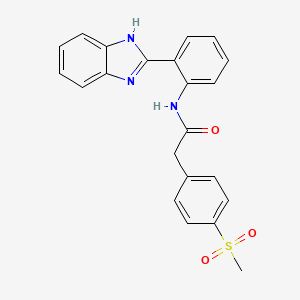 molecular formula C22H19N3O3S B2682723 N-(2-(1H-苯并咪唑-2-基)苯基)-2-(4-(甲磺酰)苯基)乙酰胺 CAS No. 941971-51-3