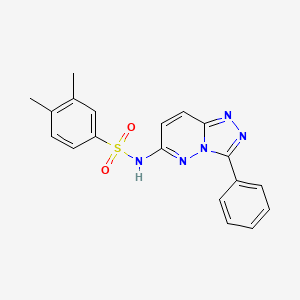 molecular formula C19H17N5O2S B2682733 3,4-dimethyl-N-(3-phenyl-[1,2,4]triazolo[4,3-b]pyridazin-6-yl)benzenesulfonamide CAS No. 1286706-23-7