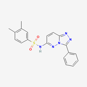 molecular formula C19H17N5O2S B2682733 3,4-dimethyl-N-{3-phenyl-[1,2,4]triazolo[4,3-b]pyridazin-6-yl}benzene-1-sulfonamide CAS No. 1286706-23-7