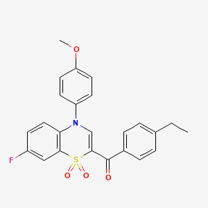 molecular formula C24H20FNO4S B2682741 (4-乙基苯基)[7-氟-4-(4-甲氧基苯基)-1,1-二氧化-4H-1,4-苯并噻嗪-2-基]甲酮 CAS No. 1112418-98-0