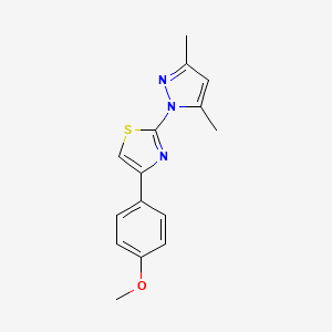 molecular formula C15H15N3OS B2682742 2-(3,5-dimethyl-1H-pyrazol-1-yl)-4-(4-methoxyphenyl)-1,3-thiazole CAS No. 385796-45-2