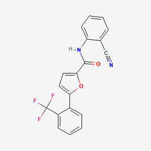 molecular formula C19H11F3N2O2 B2682743 N-(2-氰基苯基)-5-[2-(三氟甲基)苯基]呋喃-2-羧酰胺 CAS No. 622805-83-8