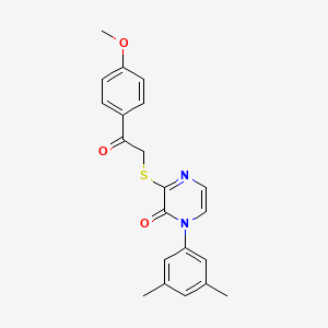 1-(3,5-Dimethylphenyl)-3-[2-(4-methoxyphenyl)-2-oxoethyl]sulfanylpyrazin-2-one