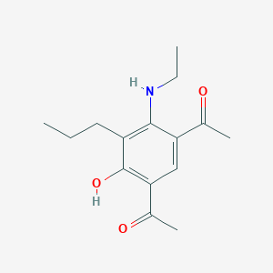 molecular formula C15H21NO3 B2682748 1-[5-Acetyl-2-(ethylamino)-4-hydroxy-3-propylphenyl]ethanone CAS No. 79324-51-9