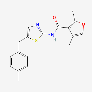 molecular formula C18H18N2O2S B2682749 2,4-二甲基-N-[5-(4-甲基苯基)-1,3-噻唑-2-基]呋喃-3-羧酰胺 CAS No. 915934-86-0