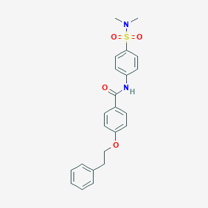 molecular formula C23H24N2O4S B268275 N-{4-[(dimethylamino)sulfonyl]phenyl}-4-(2-phenylethoxy)benzamide 