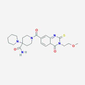 1'-[3-(2-Methoxyethyl)-4-oxo-2-sulfanylidene-1,2,3,4-tetrahydroquinazoline-7-carbonyl]-[1,4'-bipiperidine]-4'-carboxamide