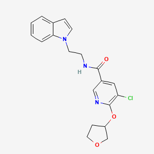 molecular formula C20H20ClN3O3 B2682758 N-(2-(1H-indol-1-yl)ethyl)-5-chloro-6-((tetrahydrofuran-3-yl)oxy)nicotinamide CAS No. 1903014-59-4