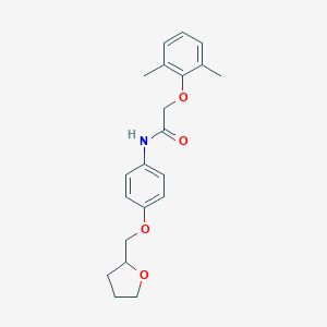 molecular formula C21H25NO4 B268276 2-(2,6-dimethylphenoxy)-N-[4-(tetrahydro-2-furanylmethoxy)phenyl]acetamide 