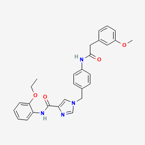 molecular formula C28H28N4O4 B2682764 N-(2-ethoxyphenyl)-1-(4-(2-(3-methoxyphenyl)acetamido)benzyl)-1H-imidazole-4-carboxamide CAS No. 1251608-57-7