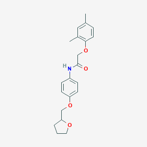 molecular formula C21H25NO4 B268277 2-(2,4-dimethylphenoxy)-N-[4-(tetrahydro-2-furanylmethoxy)phenyl]acetamide 