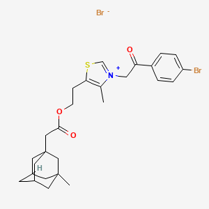3-[2-(4-Bromophenyl)-2-oxoethyl]-4-methyl-5-(2-{[2-(3-methyladamantan-1-yl)acetyl]oxy}ethyl)-1,3-thiazol-3-ium bromide