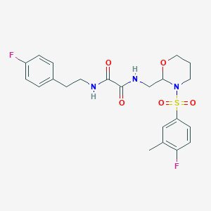 N1-((3-((4-fluoro-3-methylphenyl)sulfonyl)-1,3-oxazinan-2-yl)methyl)-N2-(4-fluorophenethyl)oxalamide