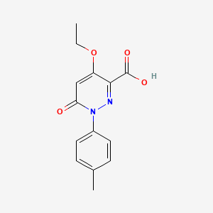 molecular formula C14H14N2O4 B2682775 4-Ethoxy-1-(4-methylphenyl)-6-oxo-1,6-dihydropyridazine-3-carboxylic acid CAS No. 1986427-85-3