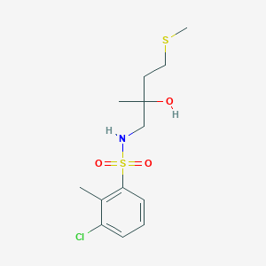 molecular formula C13H20ClNO3S2 B2682780 3-chloro-N-(2-hydroxy-2-methyl-4-(methylthio)butyl)-2-methylbenzenesulfonamide CAS No. 1396790-97-8