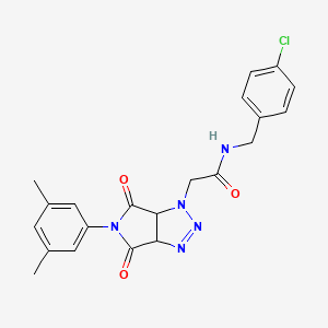 molecular formula C21H20ClN5O3 B2682781 N-(4-氯苄基)-2-[5-(3,5-二甲基苯基)-4,6-二氧代-4,5,6,6a-四氢吡咯[3,4-d][1,2,3]三唑-1(3aH)-基]乙酰胺 CAS No. 1052604-46-2