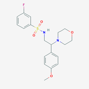 molecular formula C19H23FN2O4S B2682790 3-fluoro-N-(2-(4-methoxyphenyl)-2-morpholinoethyl)benzenesulfonamide CAS No. 941917-44-8