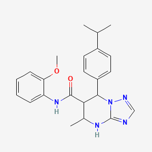 molecular formula C23H27N5O2 B2682791 7-(4-isopropylphenyl)-N-(2-methoxyphenyl)-5-methyl-4,5,6,7-tetrahydro-[1,2,4]triazolo[1,5-a]pyrimidine-6-carboxamide CAS No. 1212282-10-4