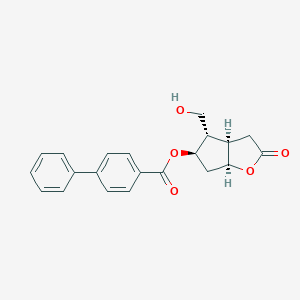 molecular formula C21H20O5 B026828 (3aR,4S,5R,6aS)-4-(hydroxymethyl)-2-oxohexahydro-2H-cyclopenta[b]furan-5-yl biphenyl-4-carboxylate CAS No. 31752-99-5