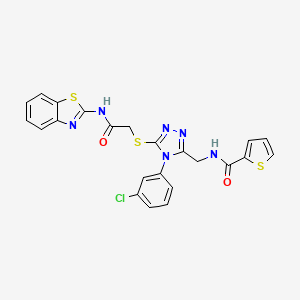 N-((5-((2-(benzo[d]thiazol-2-ylamino)-2-oxoethyl)thio)-4-(3-chlorophenyl)-4H-1,2,4-triazol-3-yl)methyl)thiophene-2-carboxamide