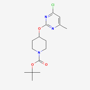 molecular formula C15H22ClN3O3 B2682815 tert-Butyl 4-((4-chloro-6-methylpyrimidin-2-yl)oxy)piperidine-1-carboxylate CAS No. 1289387-03-6