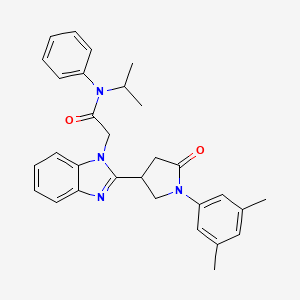 2-(2-(1-(3,5-dimethylphenyl)-5-oxopyrrolidin-3-yl)-1H-benzo[d]imidazol-1-yl)-N-isopropyl-N-phenylacetamide