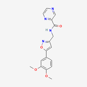 N-((5-(3,4-dimethoxyphenyl)isoxazol-3-yl)methyl)pyrazine-2-carboxamide