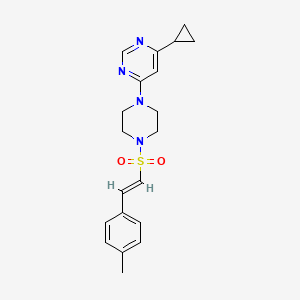 (E)-4-cyclopropyl-6-(4-((4-methylstyryl)sulfonyl)piperazin-1-yl)pyrimidine
