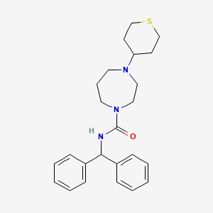 molecular formula C24H31N3OS B2682830 N-benzhydryl-4-(tetrahydro-2H-thiopyran-4-yl)-1,4-diazepane-1-carboxamide CAS No. 2034558-14-8