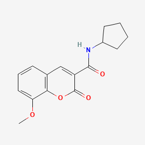 molecular formula C16H17NO4 B2682845 N-环戊基-8-甲氧基-2-氧代-2H-咯啶并[2,3]噻吩-4-羧酰胺 CAS No. 484022-72-2