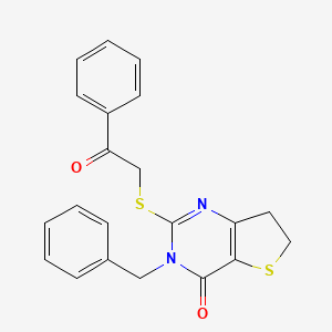 3-Benzyl-2-phenacylsulfanyl-6,7-dihydrothieno[3,2-d]pyrimidin-4-one