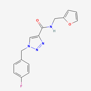 molecular formula C15H13FN4O2 B2682847 1-(4-fluorobenzyl)-N-(furan-2-ylmethyl)-1H-1,2,3-triazole-4-carboxamide CAS No. 1326857-01-5