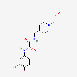 molecular formula C17H23ClFN3O3 B2682853 N1-(3-chloro-4-fluorophenyl)-N2-((1-(2-methoxyethyl)piperidin-4-yl)methyl)oxalamide CAS No. 953136-95-3