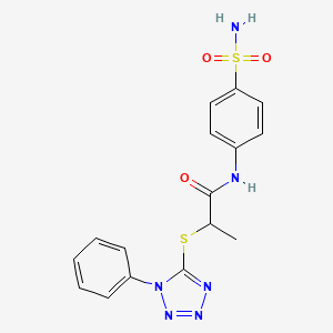 2-((1-phenyl-1H-tetrazol-5-yl)thio)-N-(4-sulfamoylphenyl)propanamide