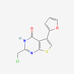molecular formula C11H7ClN2O2S B2682857 2-(chloromethyl)-5-(2-furyl)thieno[2,3-d]pyrimidin-4(3H)-one CAS No. 851116-06-8