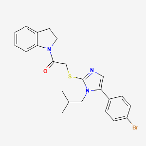 molecular formula C23H24BrN3OS B2682864 2-((5-(4-bromophenyl)-1-isobutyl-1H-imidazol-2-yl)thio)-1-(indolin-1-yl)ethanone CAS No. 1206992-50-8