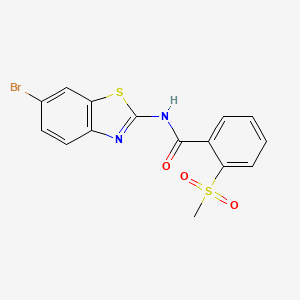 molecular formula C15H11BrN2O3S2 B2682866 N-(6-溴苯并[d]噻唑-2-基)-2-(甲磺酰基)苯甲酰胺 CAS No. 896360-56-8
