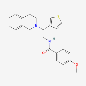 N-(2-(3,4-dihydroisoquinolin-2(1H)-yl)-2-(thiophen-3-yl)ethyl)-4-methoxybenzamide