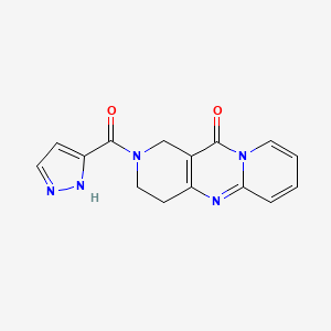 molecular formula C15H13N5O2 B2682868 2-(1H-吡唑-3-甲酰基)-3,4-二氢-1H-二吡啶并[1,2-a:4',3'-d]嘧啶-11(2H)-酮 CAS No. 2034266-61-8
