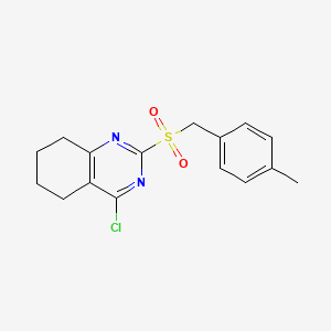 molecular formula C16H17ClN2O2S B2682871 4-Chloro-2-[(4-methylbenzyl)sulfonyl]-5,6,7,8-tetrahydroquinazoline CAS No. 672951-61-0