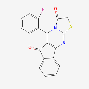 molecular formula C19H11FN2O2S B2682874 5-(2-氟苯基)吲哚并[1,2-d][1,3]噻唑并[3,2-a]嘧啶-3,6(2H,5H)-二酮 CAS No. 860788-36-9