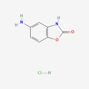 molecular formula C7H7ClN2O2 B2682883 5-amino-3H-1,3-benzoxazol-2-one;hydrochloride CAS No. 14733-77-8; 77408-77-6