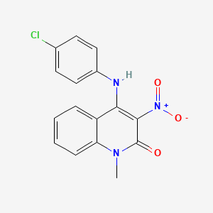 molecular formula C16H12ClN3O3 B2682886 4-(4-Chloroanilino)-1-methyl-3-nitro-2-quinolinone CAS No. 309739-05-7