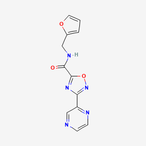 molecular formula C12H9N5O3 B2682895 N-(呋喃-2-基甲基)-3-(吡嗪-2-基)-1,2,4-噁二唑-5-基甲酰胺 CAS No. 1219914-35-8
