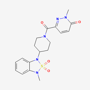 2-methyl-6-(4-(3-methyl-2,2-dioxidobenzo[c][1,2,5]thiadiazol-1(3H)-yl)piperidine-1-carbonyl)pyridazin-3(2H)-one