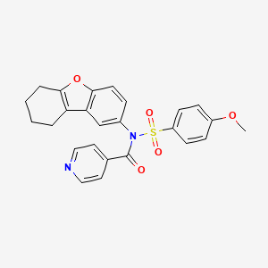 N-(4-methoxyphenyl)sulfonyl-N-(6,7,8,9-tetrahydrodibenzofuran-2-yl)pyridine-4-carboxamide
