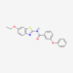 molecular formula C22H18N2O3S B2682911 N-(6-乙氧基-1,3-苯并噻唑-2-基)-3-苯氧基苯甲酰胺 CAS No. 313531-61-2