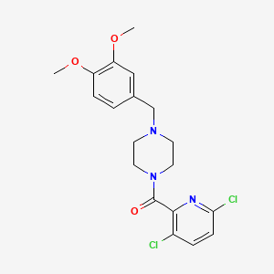 molecular formula C19H21Cl2N3O3 B2682913 1-(3,6-Dichloropyridine-2-carbonyl)-4-[(3,4-dimethoxyphenyl)methyl]piperazine CAS No. 1111604-93-3