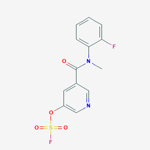 molecular formula C13H10F2N2O4S B2682917 3-[(2-Fluorophenyl)-methylcarbamoyl]-5-fluorosulfonyloxypyridine CAS No. 2418705-79-8